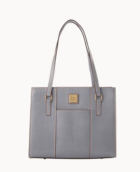 Dooney Saffiano Charlotte Smoke Grey ID-19bIzE8Q - Click Image to Close