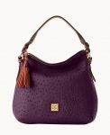 Dooney Ostrich Twist Strap Hobo Plum Wine ID-rbTAhOCB