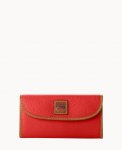 Dooney Pebble Grain Continental Clutch Red ID-ryRR044w