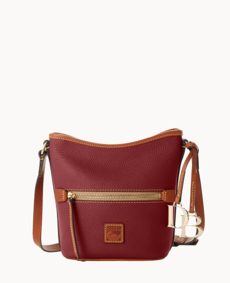 Dooney Pebble Grain Small Zip Sac Wine ID-qtr3g34U - Click Image to Close