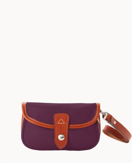 Dooney Oncour Elba Flap Wristlet Purple ID-z6c1Jo6X - Click Image to Close