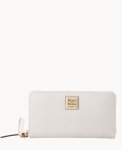 Dooney Saffiano Large Zip Around Wristlet Ecru ID-CtXKSZS5