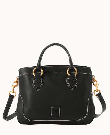 Dooney Florentine Short Handle Shopper Black ID-B2pzDTRs - Click Image to Close