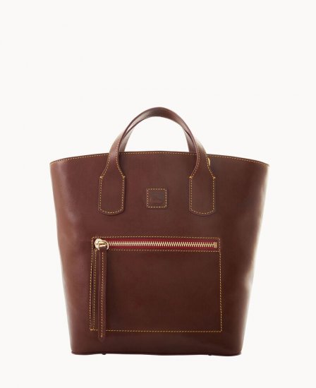 Dooney Florentine Darla Shopper Chestnut ID-WqCQc59q - Click Image to Close