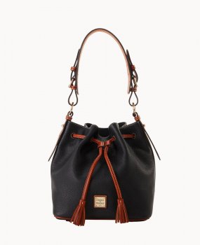 Dooney Pebble Grain Drawstring Black ID-MWCMMTLI