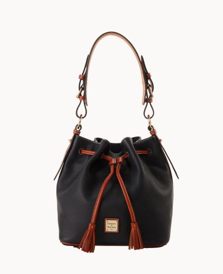 Dooney Pebble Grain Drawstring Black ID-MWCMMTLI - Click Image to Close