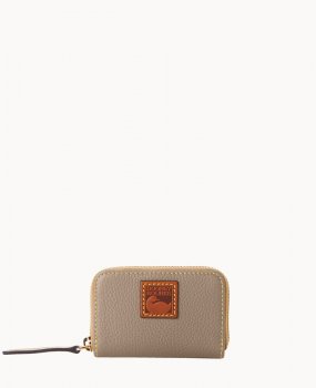 Dooney Pebble Grain Zip Around Credit Card Case Taupe ID-dOmCsJWG