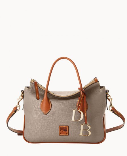 Dooney Pebble Grain Satchel Taupe ID-88D9lB4q - Click Image to Close