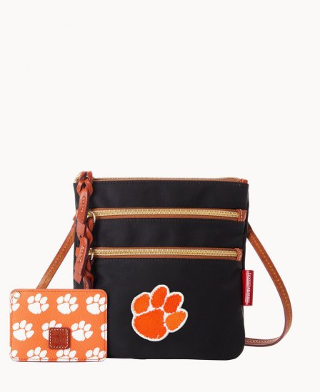 Dooney Collegiate Clemson N S Triple Zip w ID Holder CLEMSON ID-wNbCtv4l - Click Image to Close