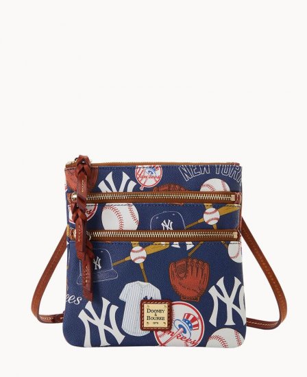 Dooney MLB Yankees N S Triple Zip Crossbody Yankees ID-xNPaR8XY - Click Image to Close