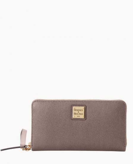 Dooney Saffiano Large Zip Around Wristlet Taupe ID-6mjyFN3v - Click Image to Close