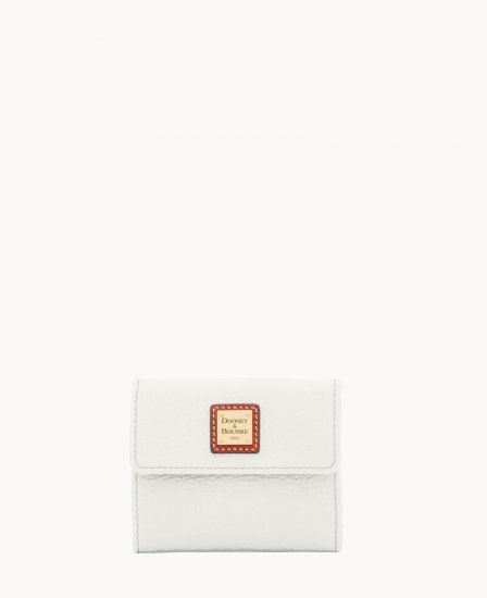 Dooney Pebble Grain Small Flap Credit Card Wallet White ID-1LjthroQ - Click Image to Close