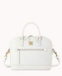 Dooney Saffiano Domed Zip Satchel Off White ID-27Kvq5oX