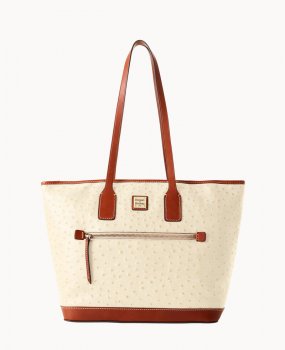 Dooney Ostrich Tote Bone ID-A5JwcKph