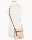 Dooney Pebble Grain Double Zip Tassel Crossbody Bone ID-mzmBsokN