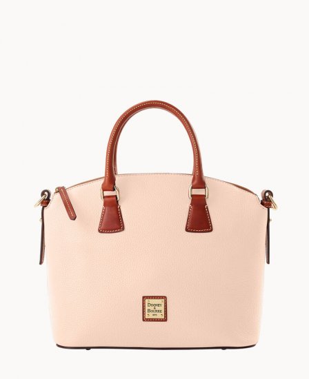 Dooney Pebble Grain Domed Satchel Blush ID-dbWhiB4B - Click Image to Close