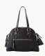 Dooney Pebble Grain Domed Satchel Black Black ID-y8PaWGS9