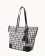 Dooney Houndstooth Career Tote Black ID-QtsIokdi