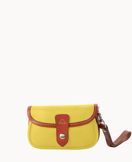 Dooney Oncour Cabriolet Flap Wristlet Yellow ID-3X7wxwac - Click Image to Close