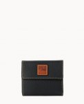 Dooney Pebble Grain Small Flap Credit Card Wallet Black ID-6rAlK1GK