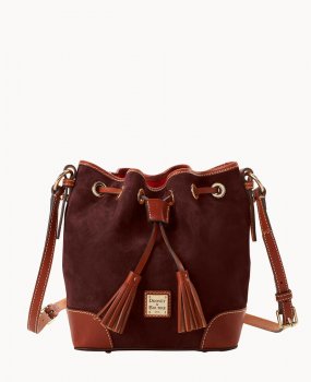 Dooney Suede Crossbody Drawstring Wine ID-3aBautjn