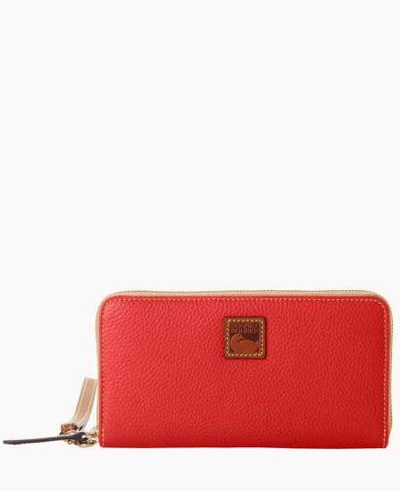 Dooney Pebble Grain Large Zip Around Wristlet Red ID-PMiGL3MF - Click Image to Close