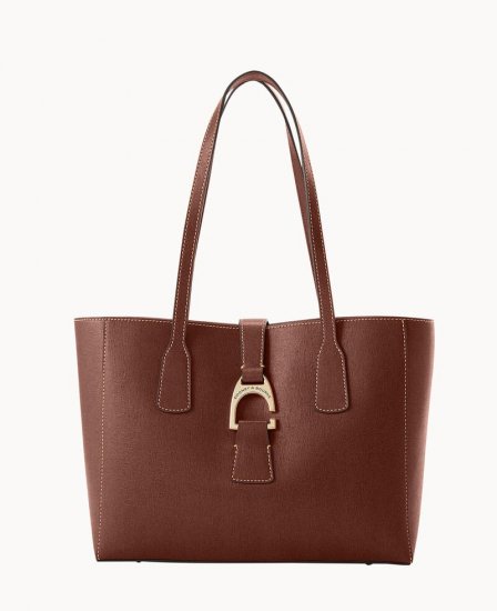 Dooney Saffiano Small Shannon Tote Amber ID-HpGuqyDn - Click Image to Close