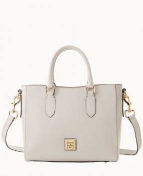 Dooney Saffiano Top Handle Tote Ecru ID-aqi8IxLq