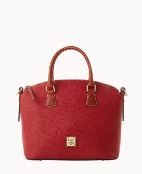 Dooney Pebble Grain Domed Satchel Red ID-AxIljU4C