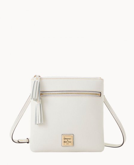 Dooney Saffiano Double Zip Tassel Crossbody Off White ID-HUmQEMiX - Click Image to Close