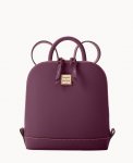 Dooney Saffiano Small Zip Pod Backpack Plum Wine ID-fbGBcrjD