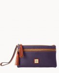 Dooney Pebble Grain Double Zip Wristlet Plum Wine ID-pfZmuTZi