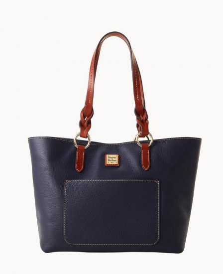 Dooney Pebble Grain Tammy Tote Midnight Blue ID-i64O2qXk - Click Image to Close