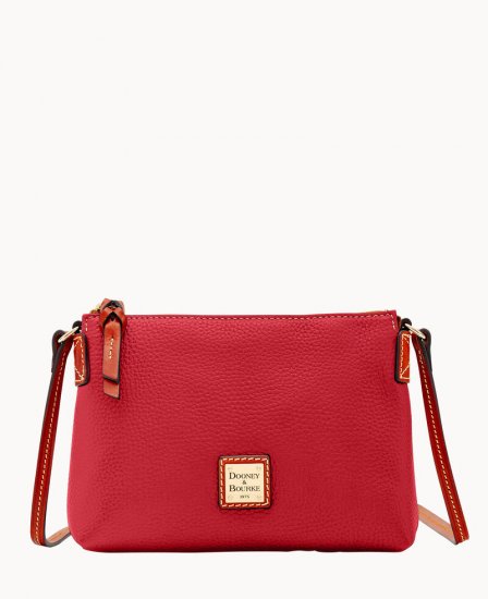 Dooney Pebble Grain Crossbody Pouchette Red ID-KN4pTBN2 - Click Image to Close