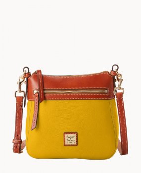 Dooney Pebble Grain Crossbody 25 Mustard ID-yC0mofTA