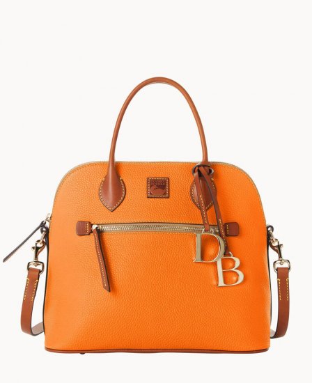 Dooney Pebble Grain Large Domed Satchel Clementine ID-NwNSeUvj - Click Image to Close