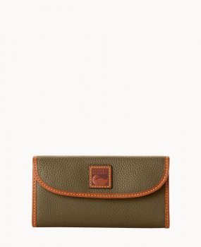 Dooney Pebble Grain Continental Clutch Olive ID-hkmQDIqk