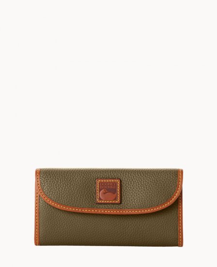 Dooney Pebble Grain Continental Clutch Olive ID-hkmQDIqk - Click Image to Close