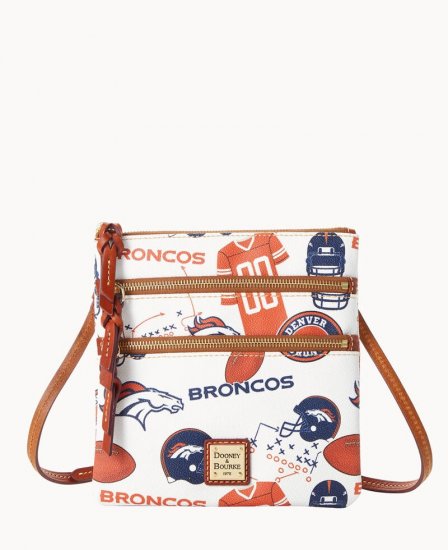 Dooney NFL Broncos N S Triple Zip Crossbody BRONCOS ID-4kz5F2Cw - Click Image to Close