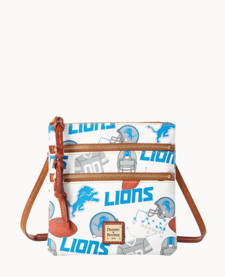 Dooney NFL Lions N S Triple Zip Crossbody LIONS ID-2zeGfUNg - Click Image to Close