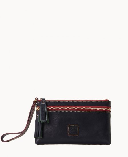 Dooney Florentine Double Zip Wristlet Navy ID-TMJPNVBR - Click Image to Close