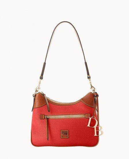 Dooney Pebble Grain Small Hobo Red ID-axWGKABn - Click Image to Close