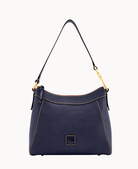 Dooney Florentine Large Cassidy Hobo Navy ID-1eGJ1pcI - Click Image to Close