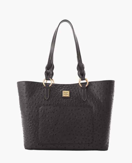 Dooney Ostrich Tammy Tote Black ID-jSseoWjy - Click Image to Close