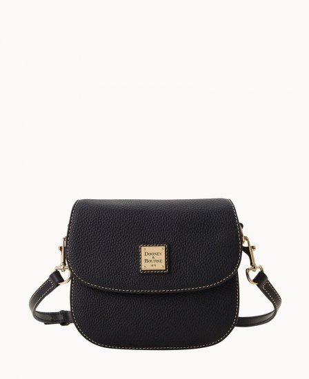 Dooney Pebble Grain Saddle Bag Black Black ID-NNFxefQs - Click Image to Close