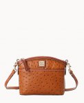 Dooney Ostrich Domed Crossbody Caramel ID-dDli0Nq1