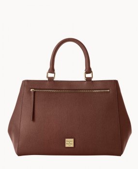 Dooney Saffiano Zip Satchel Amber ID-iSyiIdUq