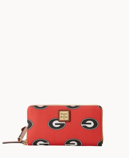 Dooney Collegiate Georgia Large Zip Around Wristlet Georgia ID-WLMusKVg - Click Image to Close