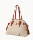 Dooney Pebble Grain Domed Satchel Bone ID-4BL2VNjs