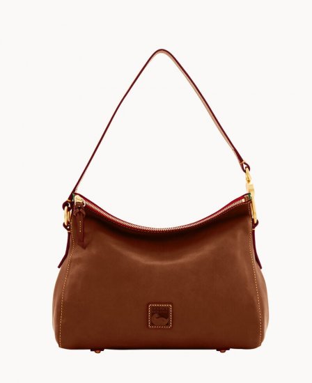 Dooney Florentine Laurel Hobo Chestnut ID-LBQdkCoe - Click Image to Close